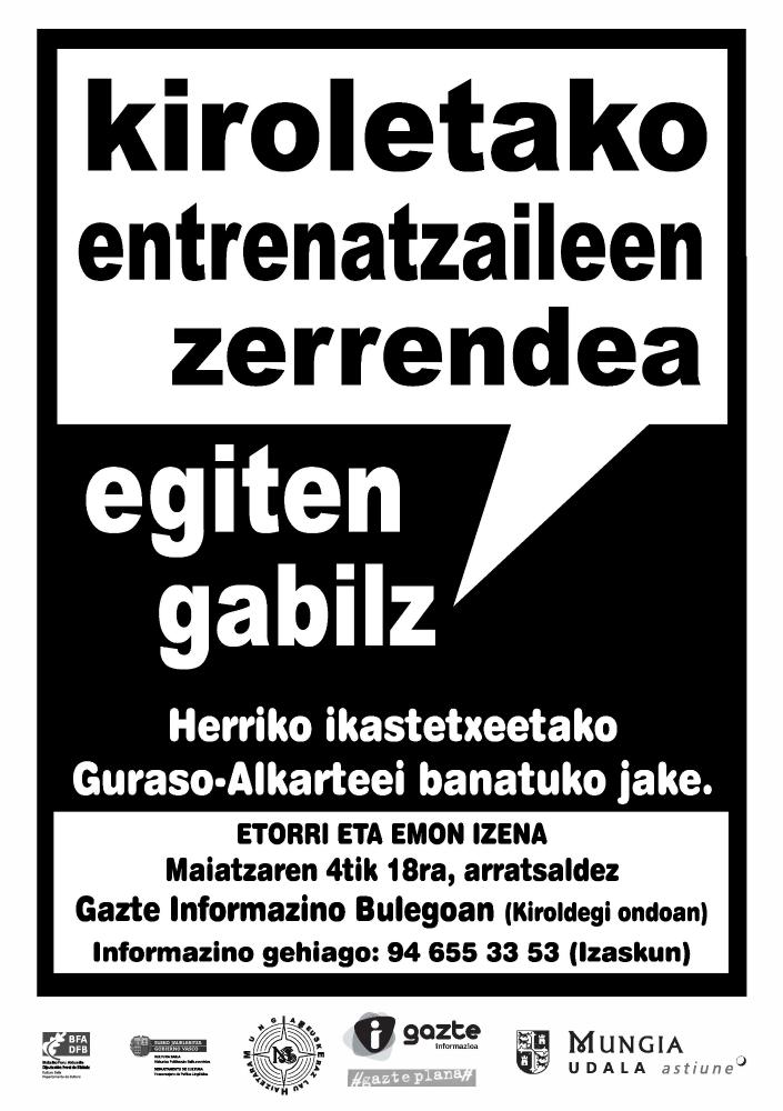 Imagen Bolsa de monitores y entrenadores euskaldunes