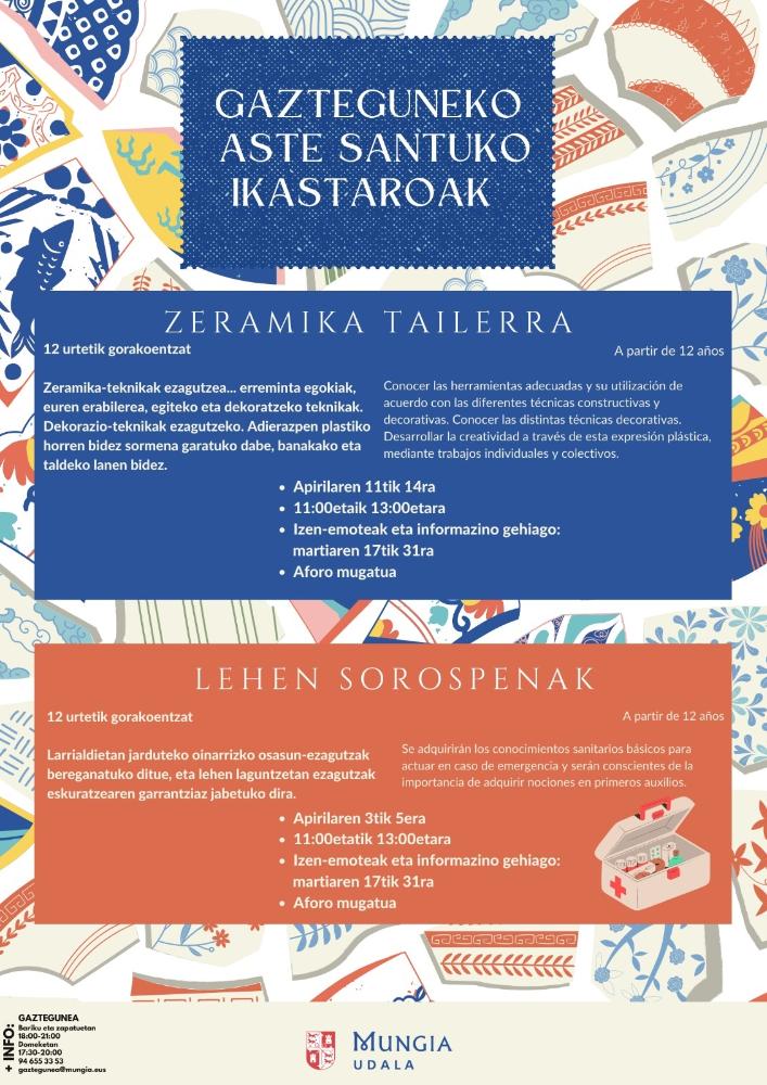 Imagen Gazteguneko Aste Santuko ikastaroak