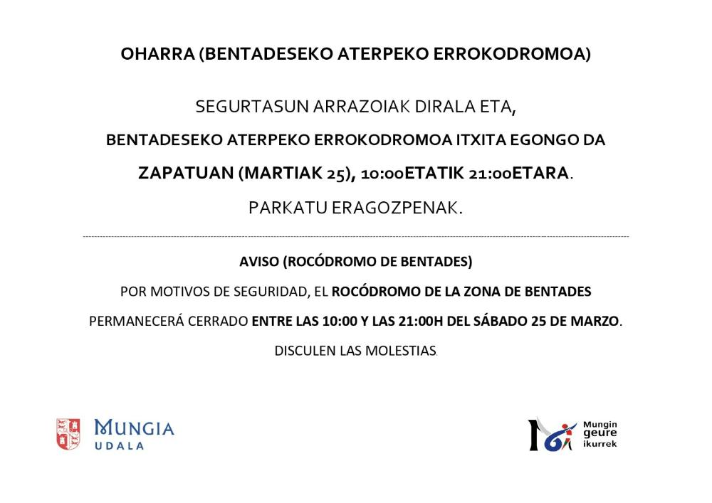 Imagen OHARRA: Bentadeseko errokodromoa