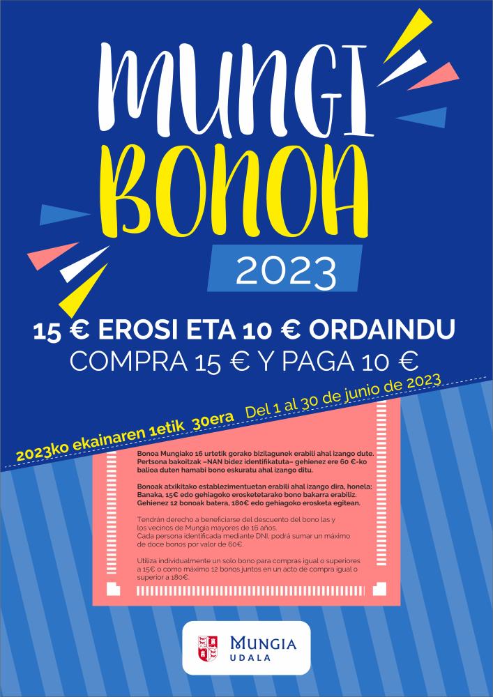 Imagen El Ayuntamiento de Mungia pone en marcha el programa  Mungibonoa del 1 al 30 de junio