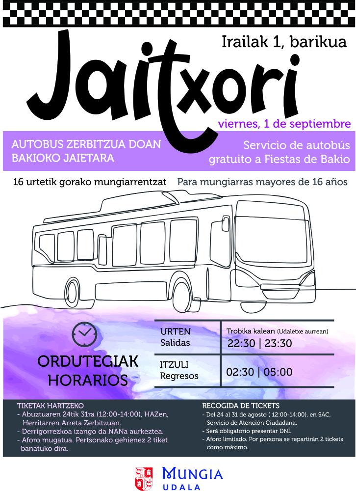 Imagen Servicio de Jaitxori a Fiestas de Bakio