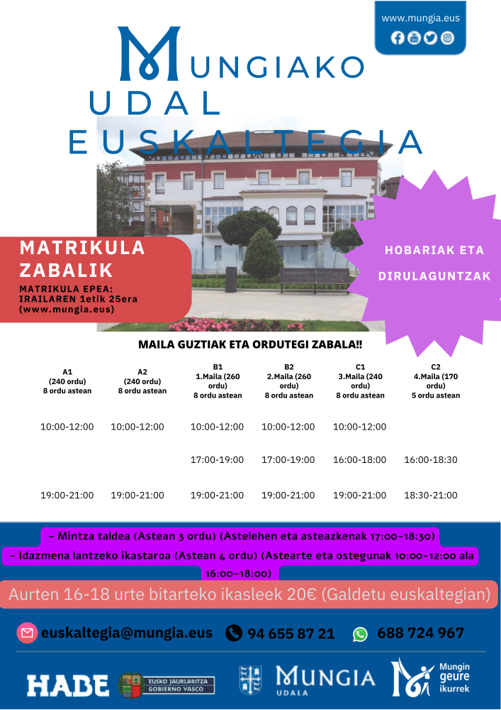 Imagen Euskaltegi Municipal de Mungia: curso 2023-24