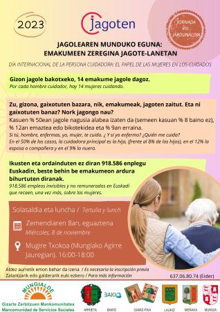 Imagen La Mancomunidad de Mungialdea se suma al Día Mundial de las Personas Cuidadoras con una charla sobre el papel de las mujeres en los...
