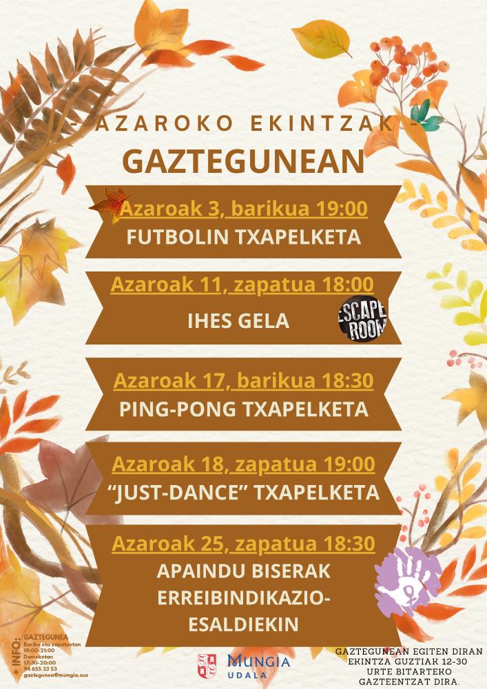 Imagen Actividades de noviembre en el Gaztegune