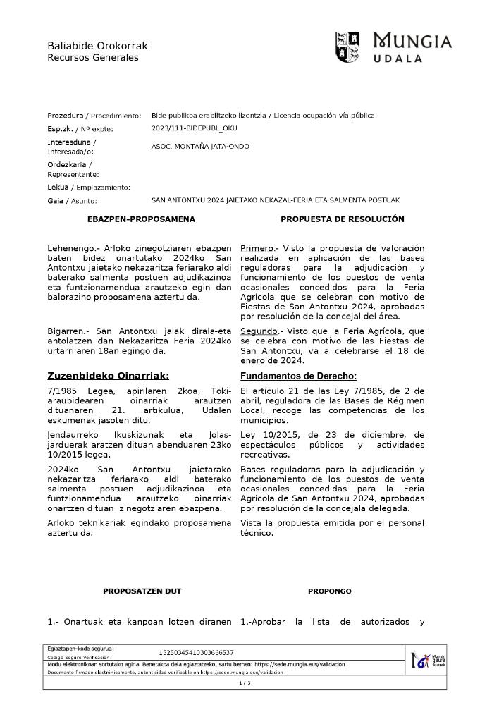 Imagen Adjudicación de los puestos de venta de la Feria de San Antontxu