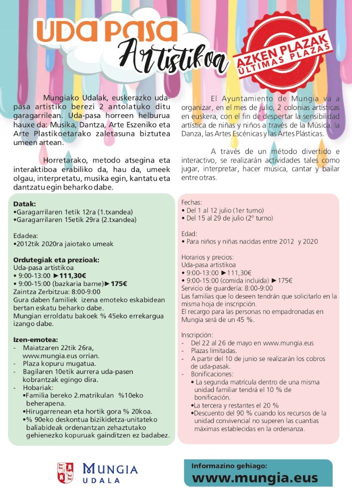 Imagen Uda Pasa Artistikoa 2024: azken plazak