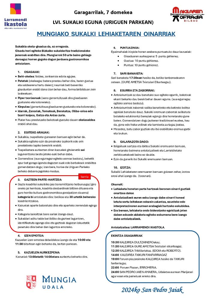 Imagen BASES DEL CONCURSO DE SUKALKI DE MUNGIA