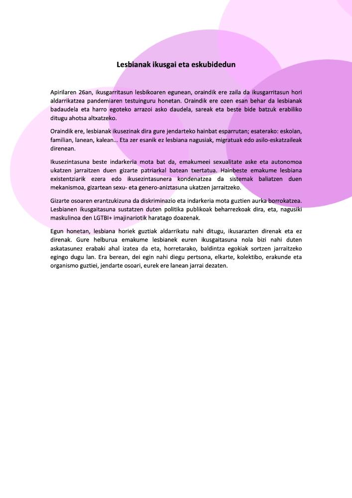 Imagen Ikusgarritasun Lesbikoaren Eguna