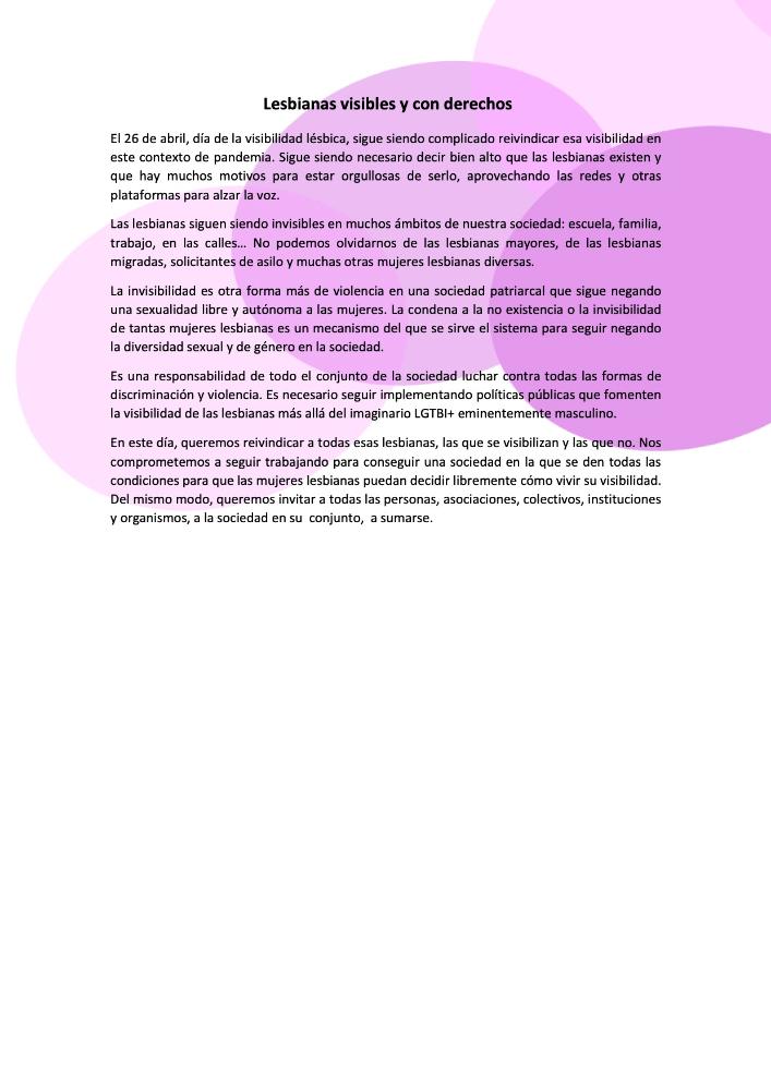 Imagen Día de la Visibilidad Lésbica