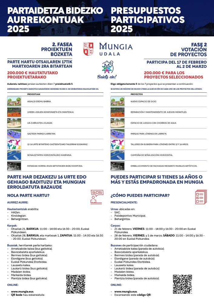 Imagen PRESUPUESTOS PARTICIPATIVOS 2025: 2ª fase