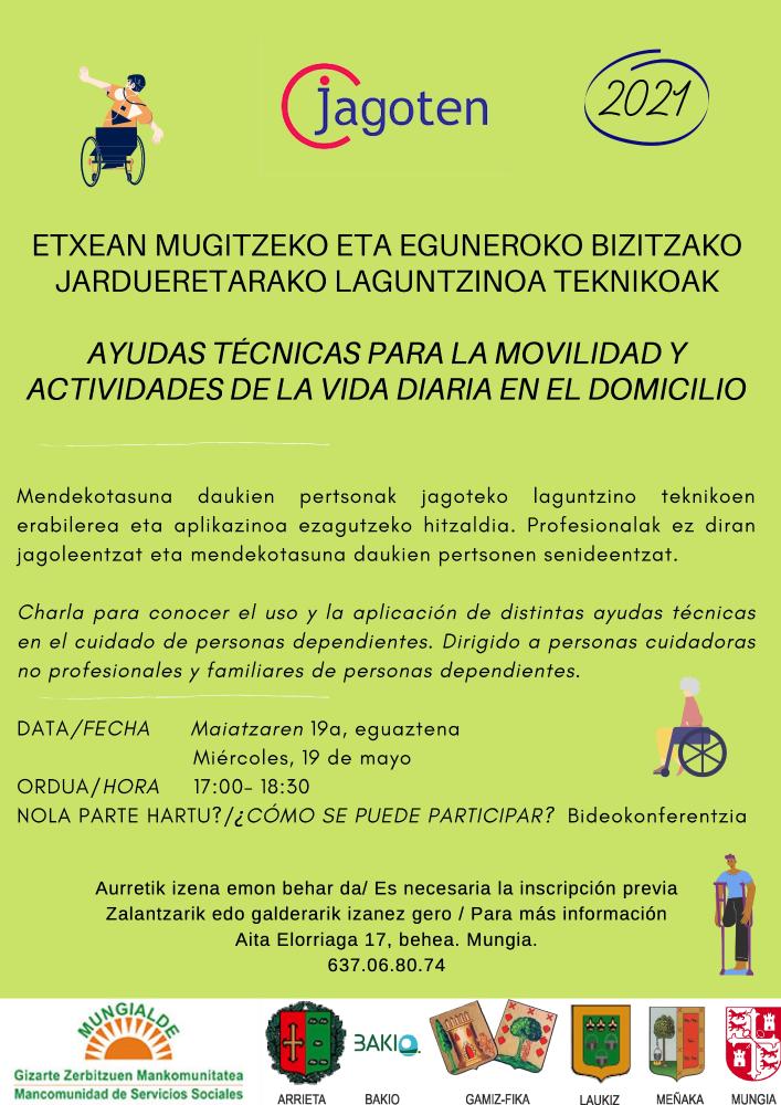Imagen JAGOTEN - ETXEAN MUGITZEKO ETA EGUNEROKO BIZITZAKO JARDUERETARAKO LAGUNTZA TEKNIKOA