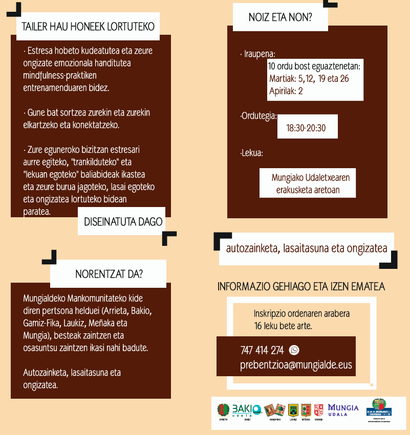 Imagen Mungia acogerá el taller “Reducir el estrés con Mindfullness”