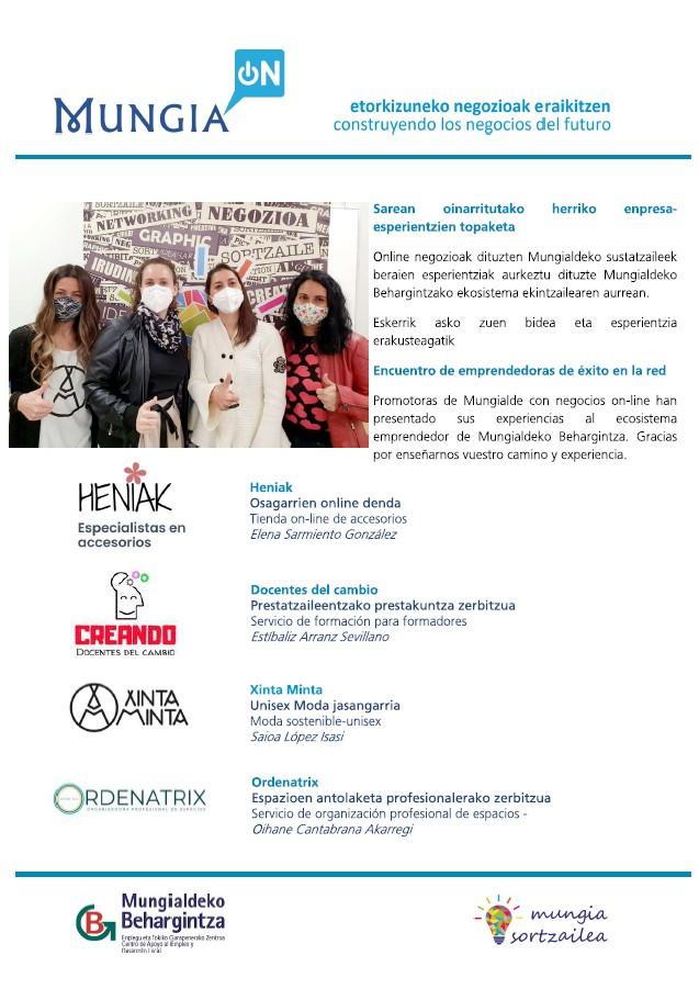 Imagen MUNGIALDEKO BEHARGINTZA - ENCUENTRO DE EMPRENDEDORAS DE EXITO EN LA RED
