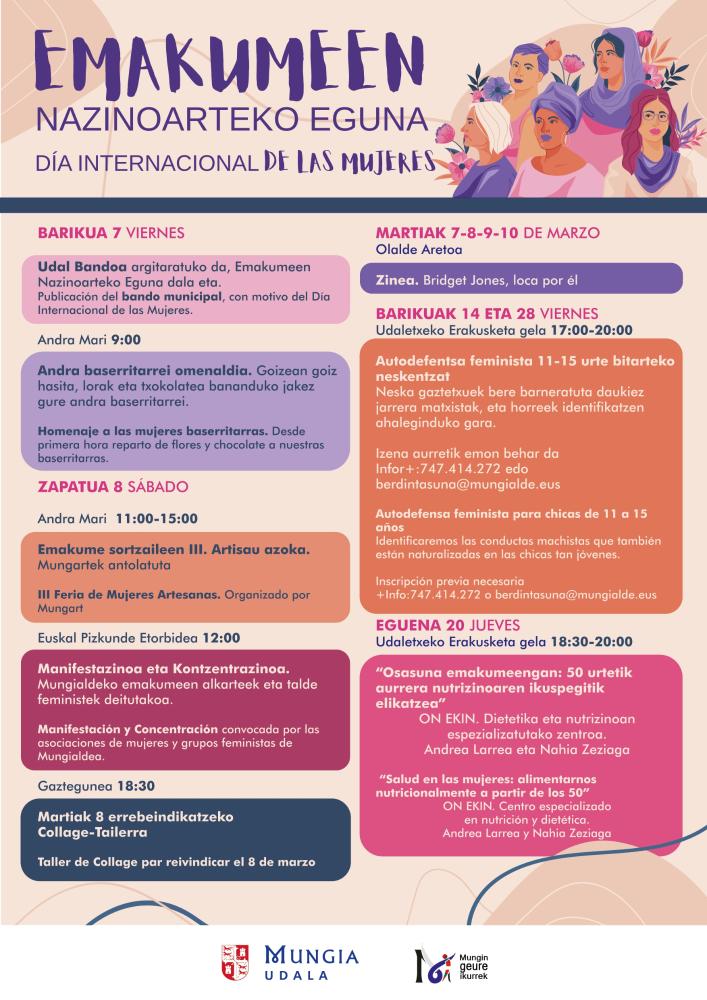 Imagen Mungiak Emakumeen Nazioarteko Eguna ospatuko du martxoan, emakumeen papera aldarrikatzeko jarduerekin