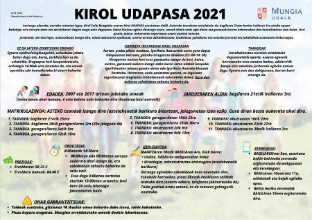 Irudia KIROL UDAPASA 2021