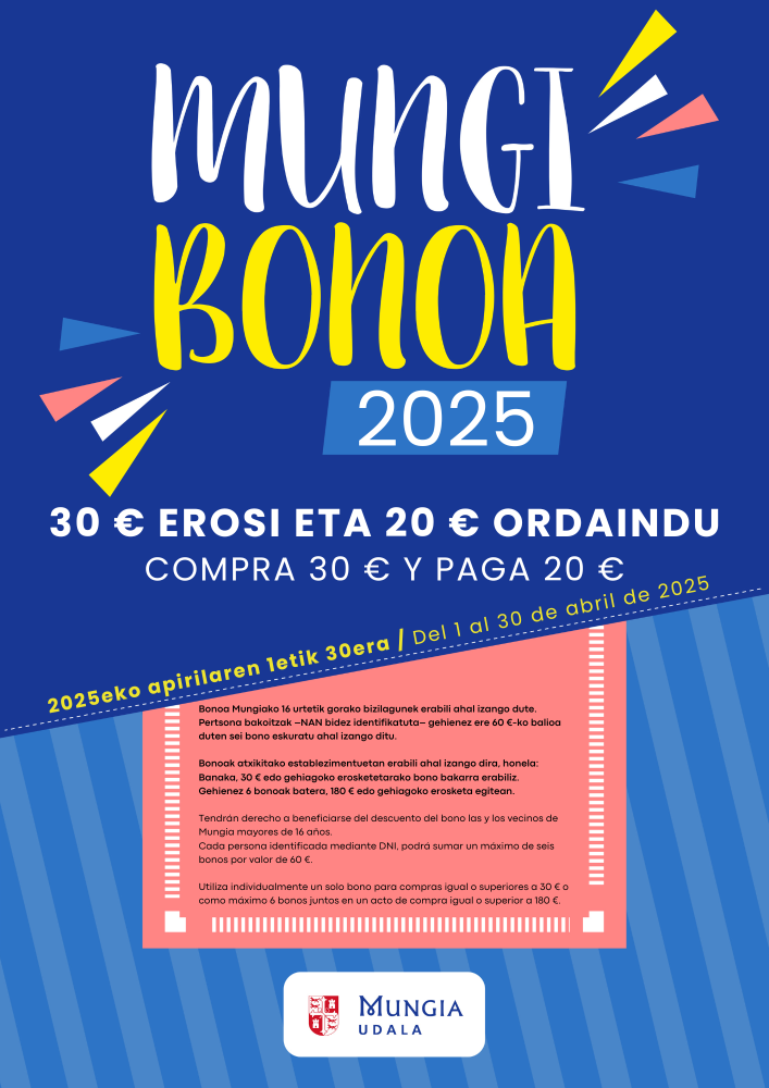 Imagen El Ayuntamiento de Mungia vuelve a poner en marcha otra edición del programa Mungibonoa del 1 al 30 de abril