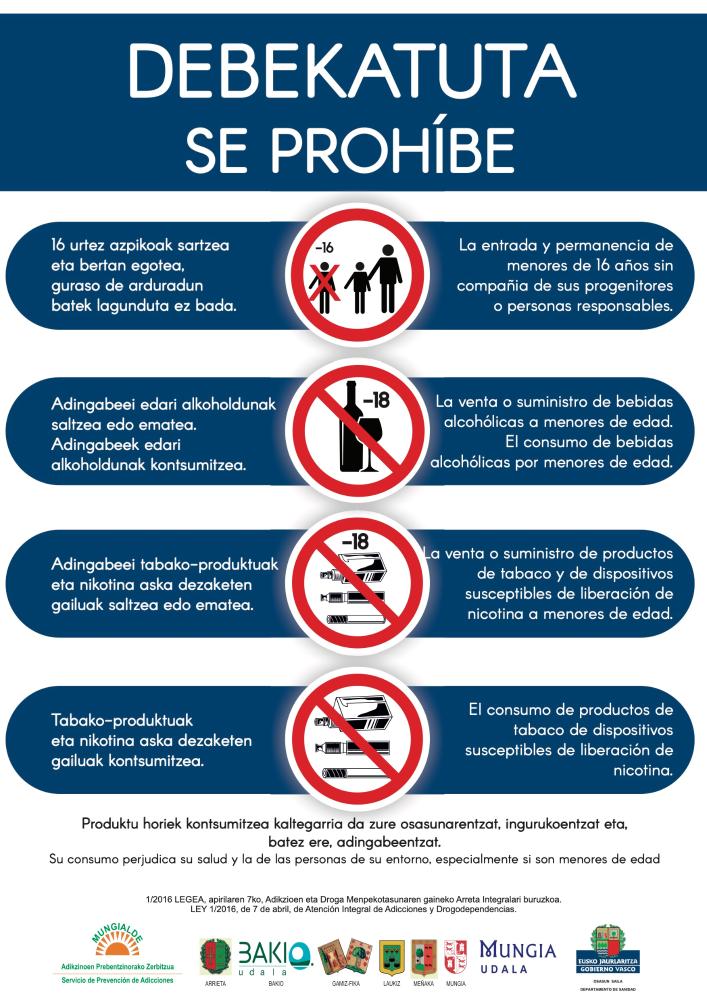 Imagen SERVICIO DE PREVENCIÓN DE ADICCIONES DE MUNGIALDEA - Carta a la hostelería