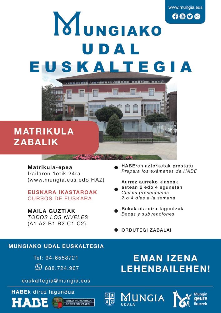 Imagen EUSKALTEGI - MATRÍCULA ABIERTA 2021/22