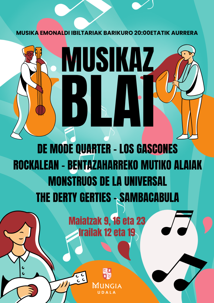 Imagen Vuelve la iniciativa Musikaz Blai con novedades: esta edición llenará las calles mungiarras de música tanto en primavera como en vísperas de otoño