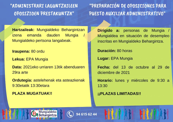 Imagen MUNGIALDEKO BEHARGINTZA - ADMINISTRARI POSTURAKO OPOSIZIOEN PRESTAKUNTZA
