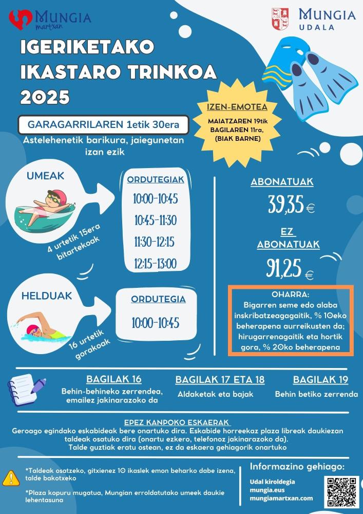 Imagen Igeriketako ikastaro trinkoa