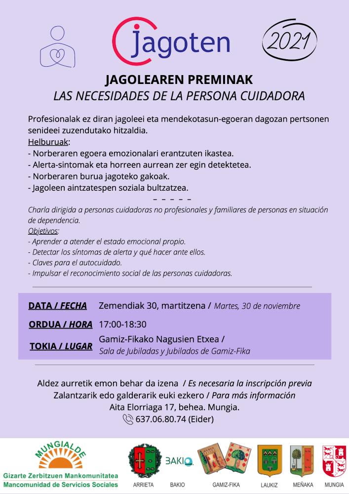 Imagen JAGOTEN - LAS NECESIDADES DE LA PERSONA CUIDADORA