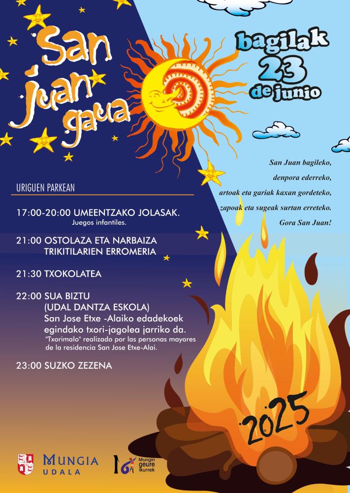 Imagen La tradicional “San Juan Gaua” llega a Mungia el próximo 23 de junio con diversas actividades 