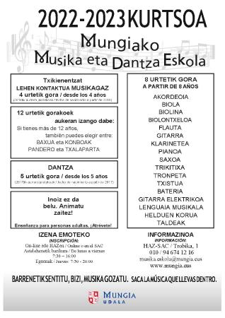 Irudia Udal Musika eta Dantza eskola 2022-2023