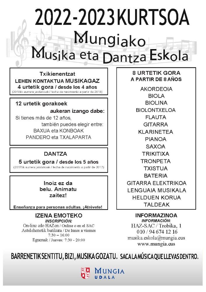 Imagen Udal Musika eta Dantza eskola 2022-2023