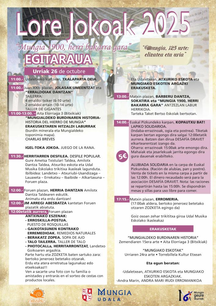 Imagen El domingo, 26 de octubre, Mungia regresa al pasado y homenajea sus orígenes y costumbres más tradicionales con Lore jokoak