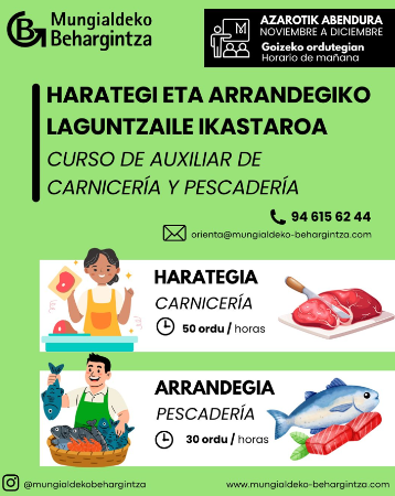 Irudia Harategi eta arraindegiko laguntzaile ikastaroa