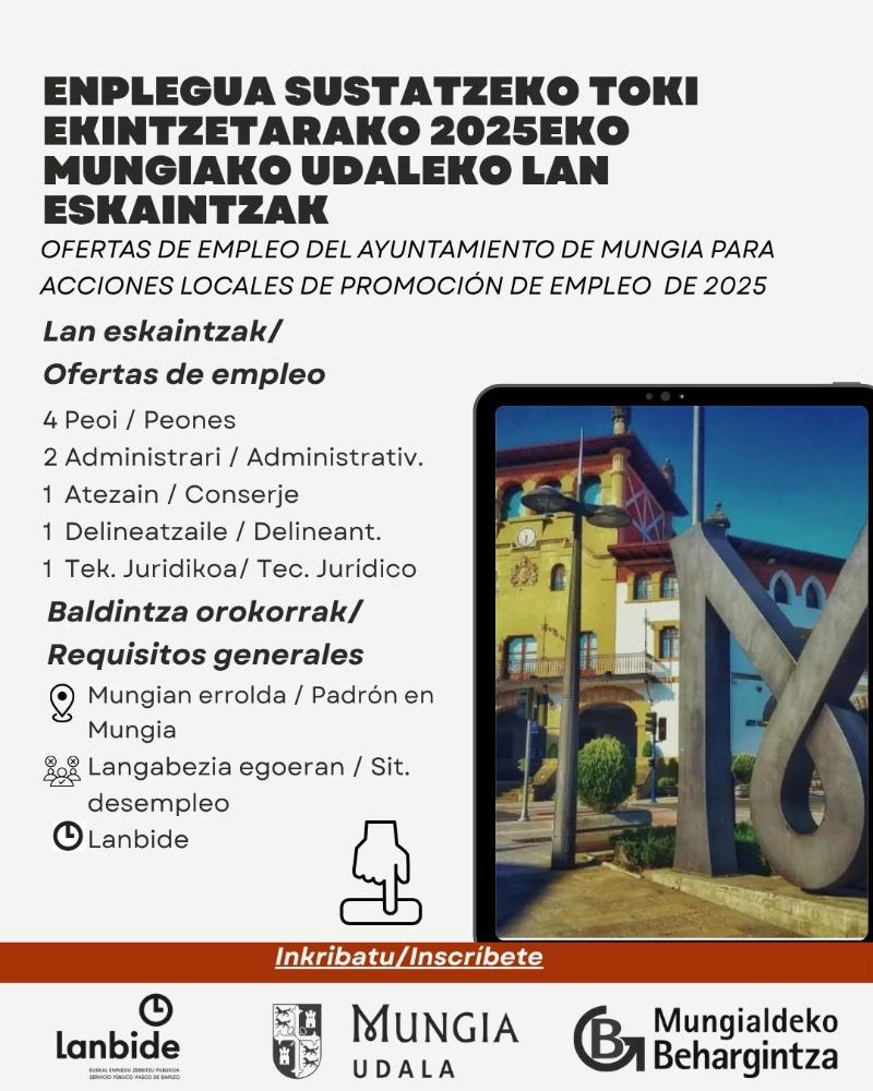 Irudia ENPLEGUA SUSTATZEKO TOKI EKINTZETARAKO 2025EKO LAN ESKAINTZAK
