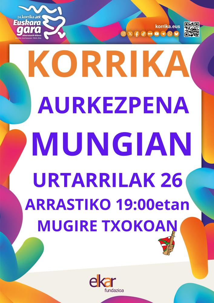 Imagen La presentación de la 24ª KORRIKA tendrá lugar el 26 de enero en Mungia