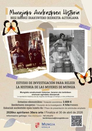 Irudia Mungiak udalerriko emakumeen historiari buruzko azterlanaren proiektuak aurkezteko epea luzatu egin du