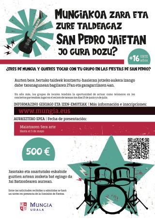 Irudia San Pedro jaietako taldeen lehiaketan izena emateko epea zabalik