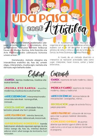 Imagen Uda-pasa Artistikoak 2026: matricula abierta