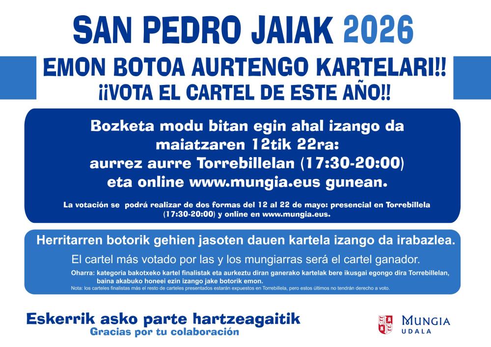 Irudia 2026ko San Pedro jaietako kartelen bozketa