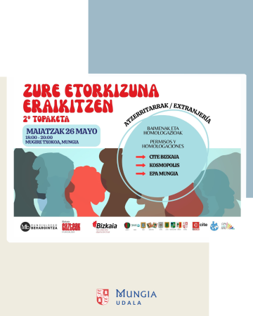 Irudia Bizkaia Gazteak Mungialdeak atzerritarren baimenak eta tituluen homologazioari buruzko jardunaldi informatibo bat antolatu du