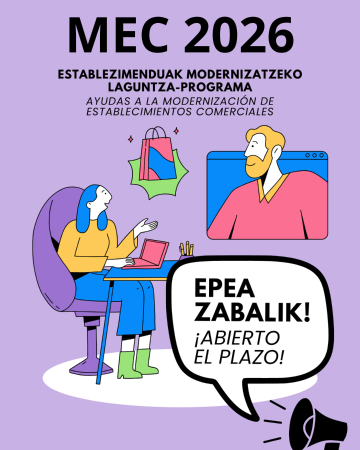 Irudia 2026eko MEC. Merkataritza-establezimenduak eta merkataritza-jarduerarekin lotutako zenbait zerbitzu modernizatzeko laguntza.