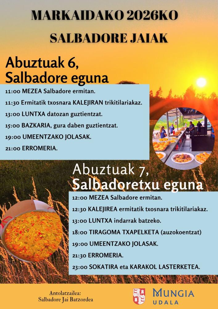 Imagen Markaida celebrará sus fiestas de Salbadore los días 6 y 7 de agosto