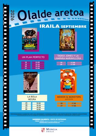 Irudia Olalde aretoak udazkeneko denboraldiari ekingo dio zinema eta kultur programazioarekin