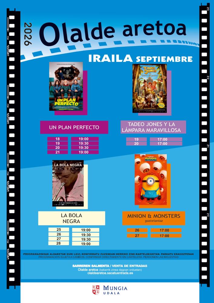 Irudia Olalde aretoak udazkeneko denboraldiari ekingo dio zinema eta kultur...