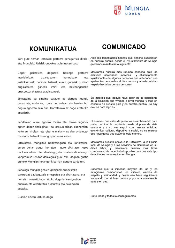 Imagen KOMUNIKATUA - Urtarrilaren 16ko gertaerak