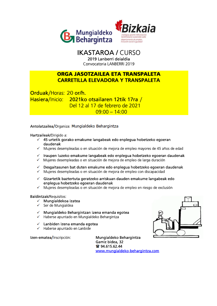 Imagen Curso de carretilla elevadora y transpaleta