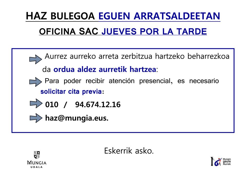 Imagen HAZ - Aurrez aurreko arreta eguen arratsaldeetan